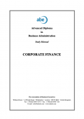 Abe Advanced Diploma in Business Administration Study Manual : Corporate Finance