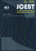 Jcebt : Journal Of Civil Engineering Building And Transportation Vol.4 No.1