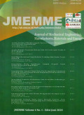 JMEMME : Journal Of Mechanical Engineering, Manufactures, Materials And Energy Vol.4 No.1