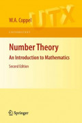 Number Theory : An Introduction to Mathematics 2nd.Ed