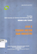 Prosiding HEDS Seminar on Science & Technology 2006 Bidang Ilmu Teknik Jil. 3 : Teknik Mesin dan Industri