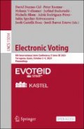 Electronic Voting : 9th International Joint Conference, E-Vote-ID 2024Tarragona, Spain, October 2–4, 2024Proceedings