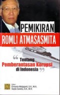 Pemikiran Romli Atmasasmita: tentang Pemberantasan Korupsi di Indonesia