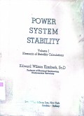 Power System Stability Volume I : Elements of Stability Calculations