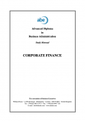 Abe Advanced Diploma in Business Administration Study Manual : Corporate Finance